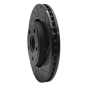 Dodge Durango Brake Rotor (1) - Front Right - R1 Concepts - Drilled & Slotted - Black - `11-`22